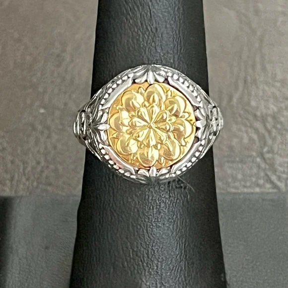 🔴SOLD🔴 Konstantino 18k gold and sterling silver filigree signet ring - Picture 7 of 15
